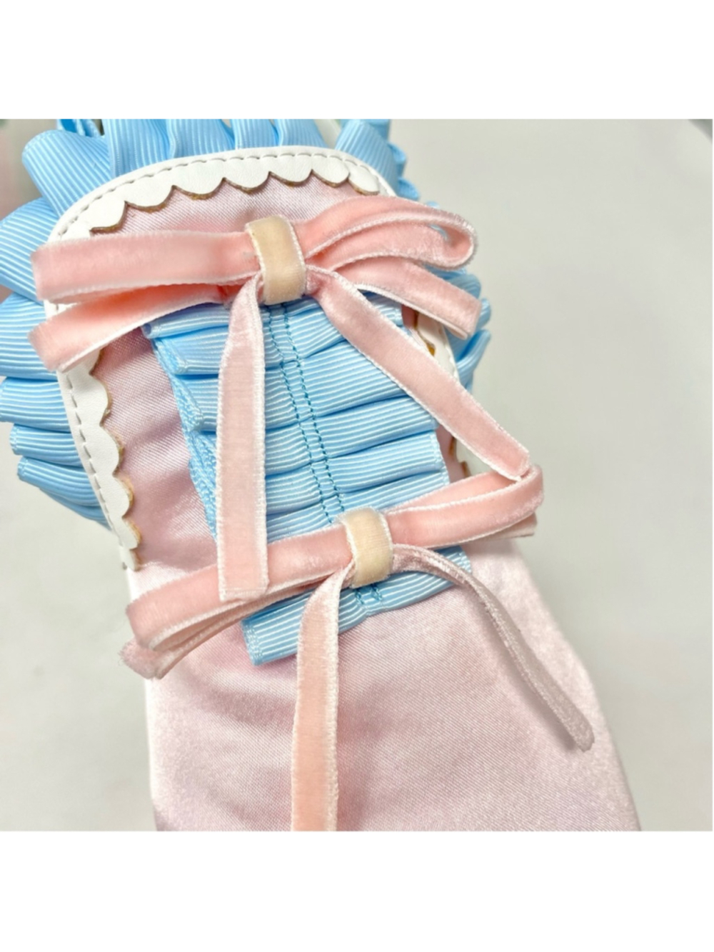 Dolls Kill Sugar Thrillz Bisous Pastel Satin Platform Ruffle Bow Platforms US 9 - Picture 10 of 13